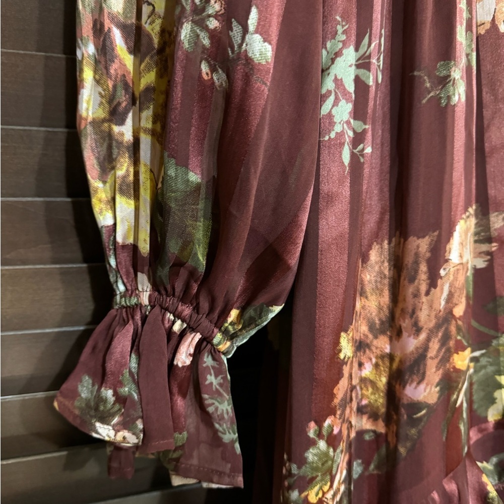 ASOS Design TALL Floral Tiered Brown Dress - Picture 7 of 10